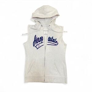 Aeropostale Light Gray Hoodie Vest
